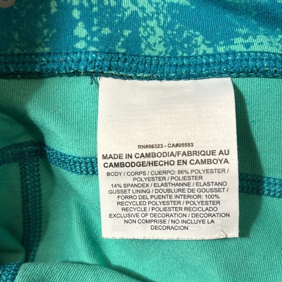 NIKE Women's 22" Epic Run Cropped Running Tights 825863 Green Blue Print Size S - Picture 6 of 11